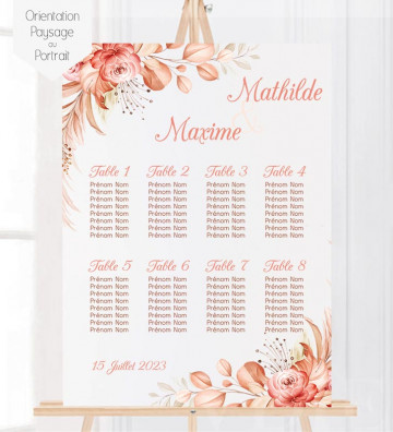 Plan de table Mariage Terracotta