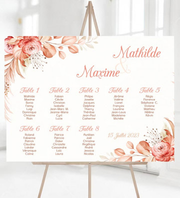 Plan de table Mariage Terracotta