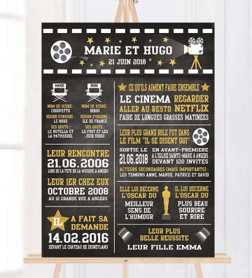 Tableau "Infos Mariés Cinéma" personnalisé