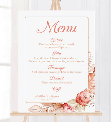 Tableau Menu Mariage Terracotta