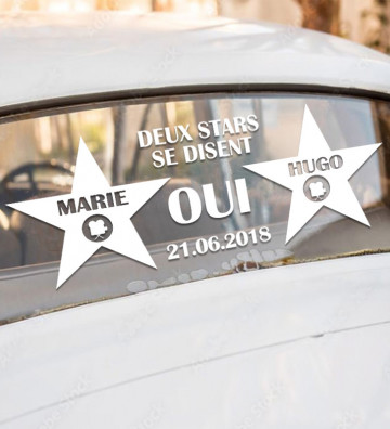 Stickers de voiture mariage personnalisé - "Cinéma"