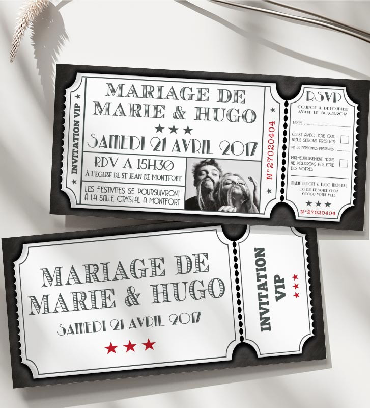 Faire-part mariage cinéma - Le faire-part Français.fr