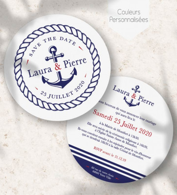 Faire part de Mariage - Marin / La mer