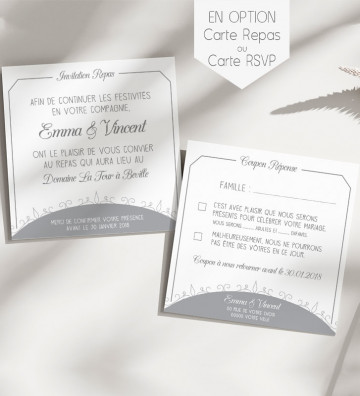 Carte supplémentaire (en option) pour Faire part de Mariage - avec photo