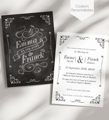 Faire part de Mariage - Black & White