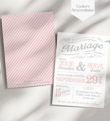 Faire part de Mariage - Rétro chic