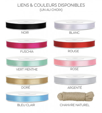 Lien et Couleur du ruban satin disponible