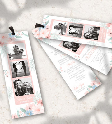 Faire part de Mariage Marque page - Champêtre Printanier