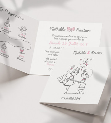 Faire part de Mariage - "Illustration mariés"