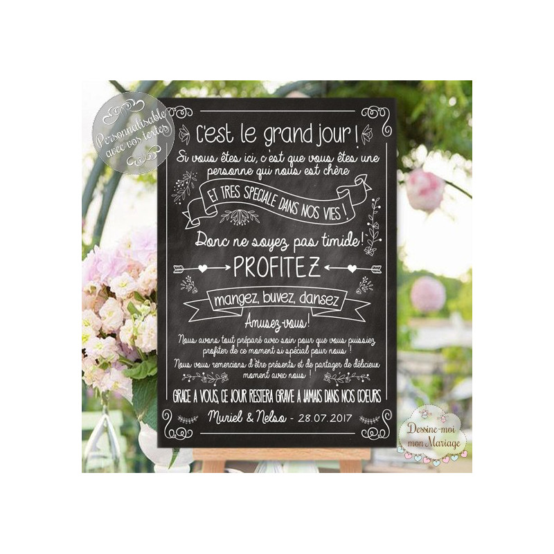 Faire-part de mariage Original ardoise