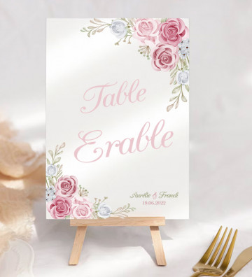 Marque-table mariage personnalisé - Champêtre Romantique