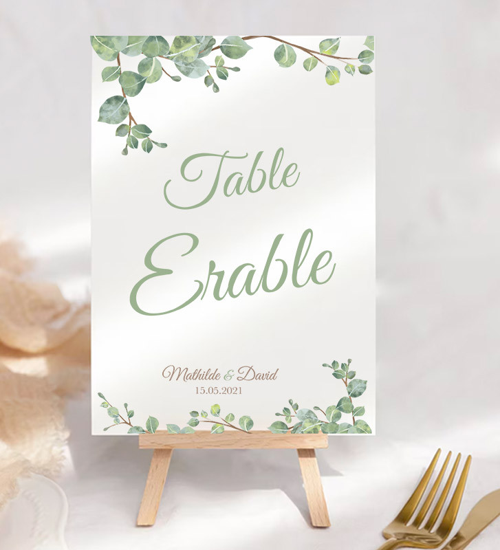 Marque-table mariage personnalisé -  Végétal / Nature