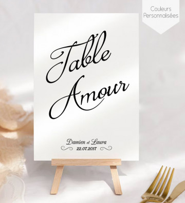 Marque-table mariage personnalisé -   Minimaliste