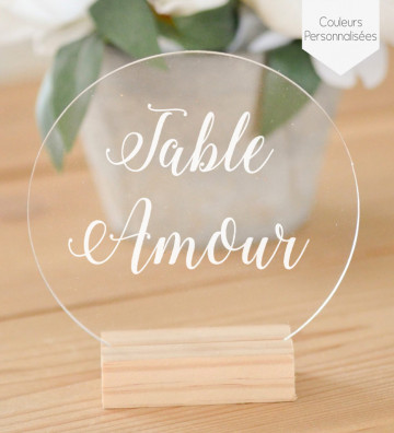 Marque table plexiglas transparent - Rond