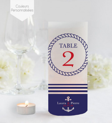 Photophores mariage Marque-table - Marin / la Mer