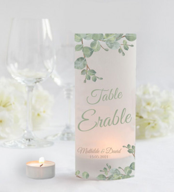 Photophores mariage Marque-table - Végétal