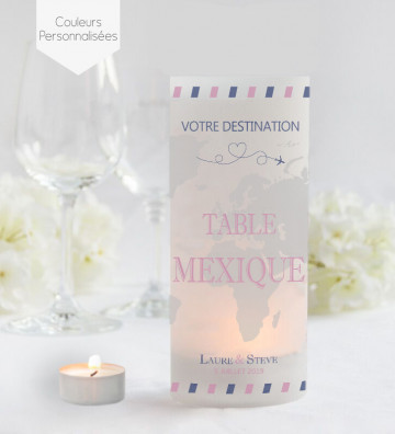 Photophores mariage Marque-table - Voyage