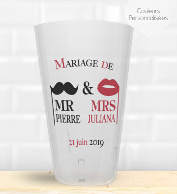 Gobelet mariage personnalisé - "Mr & Mrs"