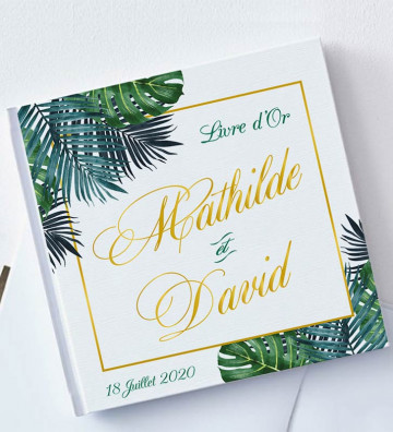 Livre d'or Mariage personnalisé - Tropiques chic