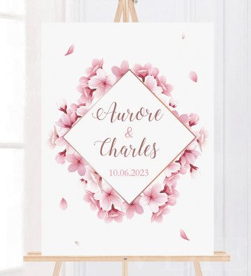 Tableau de Bienvenue Mariage - Fleurs de cerisiers