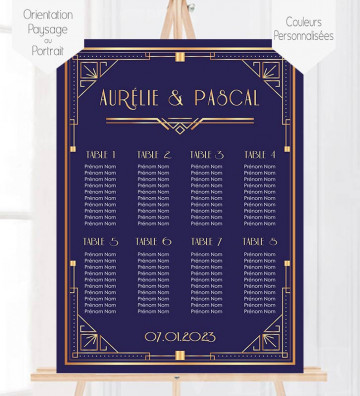 Plan de table Mariage - Art Déco / Gatsby