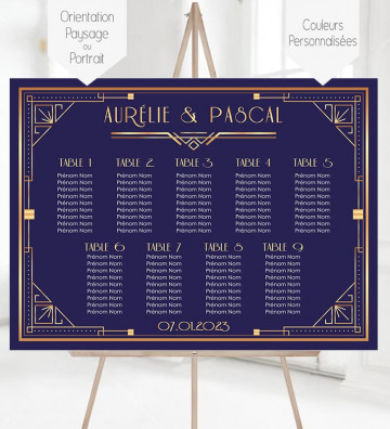 Plan de table Mariage - Art Déco / Gatsby