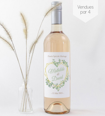 Etiquettes bouteille mariage personnalisées - Végétal