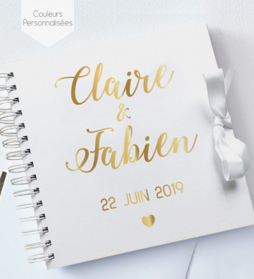 Livre d'or mariage blanc - Calligraphie