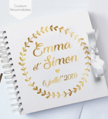Livre d'or mariage blanc - Couronne Champêtre
