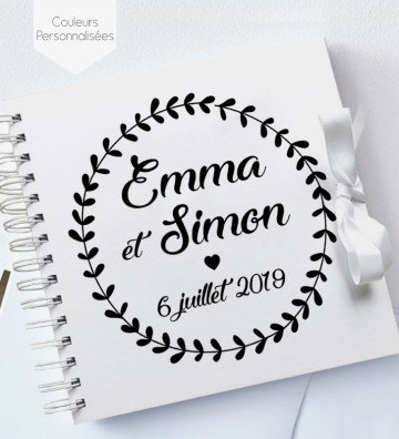 Livre d'or mariage blanc - Couronne Champêtre