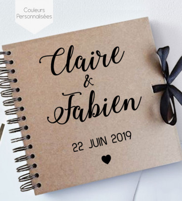 Livre d'or mariage kraft - Calligraphie