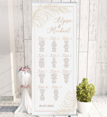 Roll-up / kakémono Plan de table Mariage - Pampa