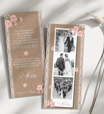 Carte Remerciements Mariage - Bohème Romantique