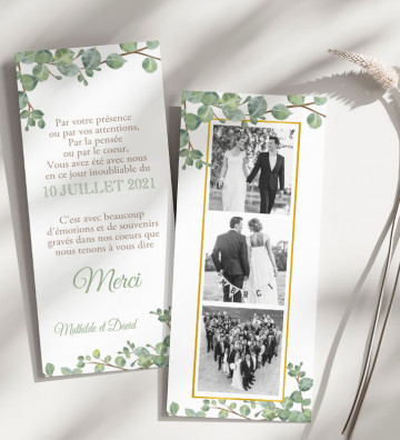 Carte Remerciements Mariage - Végétal / Nature