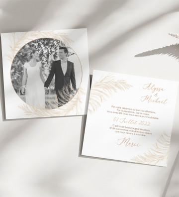 Carte Remerciements Mariage - Pampa