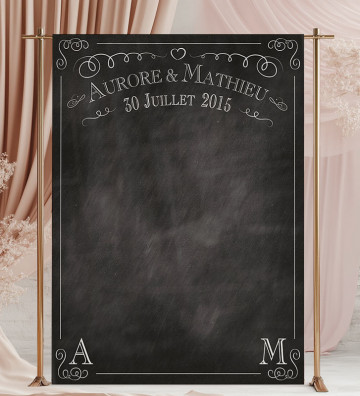 Décor Photobooth Photocall mariage personnalisé - Ardoise