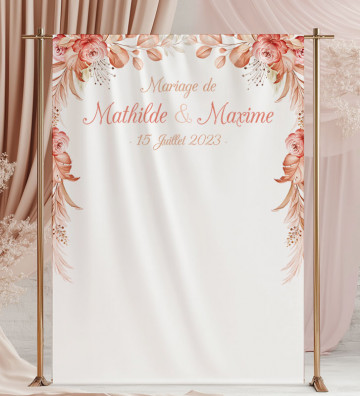 Décor Photobooth Photocall mariage personnalisé - Terracotta