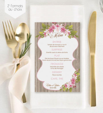 Menu de Mariage individuel - Champêtre A6
