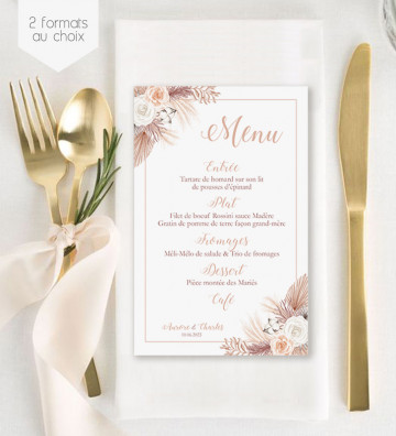 Menu de Mariage individuel - Pampa Champêtre (A6)