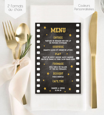 Menu de Mariage individuel - Cinema (A6)