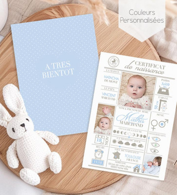 Faire part naissance Garçon - Certificat naissance