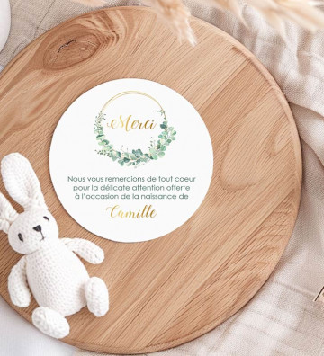 carte remerciement de naissance mixte - Nature / Végétal