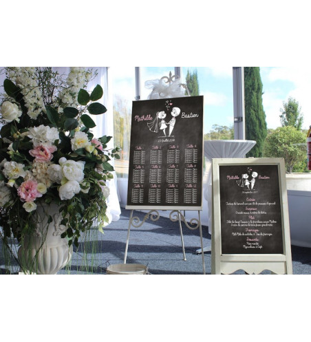 Thème mariage "couple mariés Ardoise"