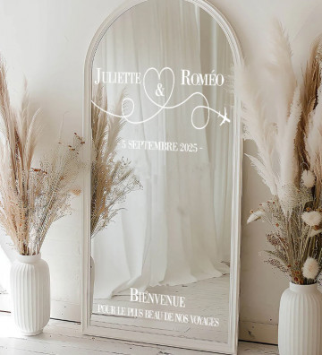 Stickers pour miroir / bois / plexi - Bienvenue Style 6 Voyage