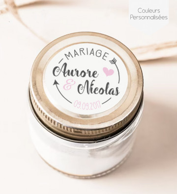 Autocollants stickers rond mariage personnalisés - "Save the date 1"