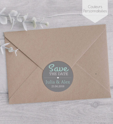 Autocollants stickers rond mariage personnalisés - "love"