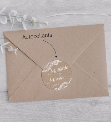 Autocollants coordonnés pour mettre sur les enveloppes - Rustique Chic / Bohème