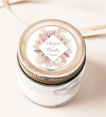 Autocollants stickers rond mariage personnalisés - Pampa Champêtre