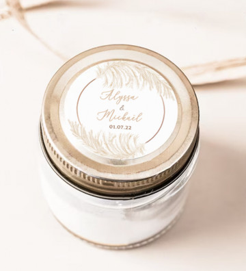 Autocollants stickers rond mariage personnalisés - Pampa