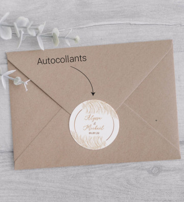Autocollants stickers rond mariage personnalisés - Pampa